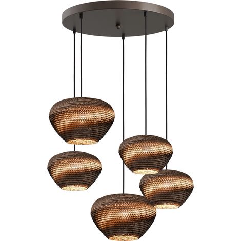 Lampe suspendue Think Paper à 5 lumières Cartone - 2512-15-50-5-2429 (1/2)