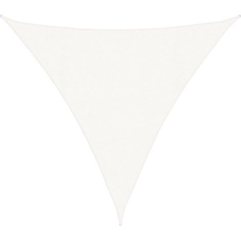 Voile d'ombrage triangulaire 4,5 x 4,5 x 4,5 m en HDPE, toile respirante perméable à l'air et à l'eau, protection UV 90 %, pour jardin, terrasse et extérieur, blanc (1/5)