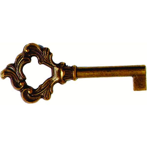 Chiavi per mobili stile barocco in zama - lunghezza mm.74 - gambo mm.35 - 5 pz