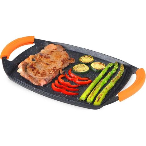 Orbegozo gdb 3600 Griddle Grill de Aluminiumguss - Beschichtung de Antihaft-Stein - Griffe de Gummi abnehmbar - spülmaschinenfest - ergonomisches Design (1/2)