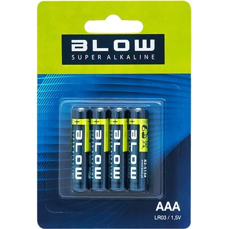 Piles alcalines super LR3 AAA Blow, lot de 4, sous blister