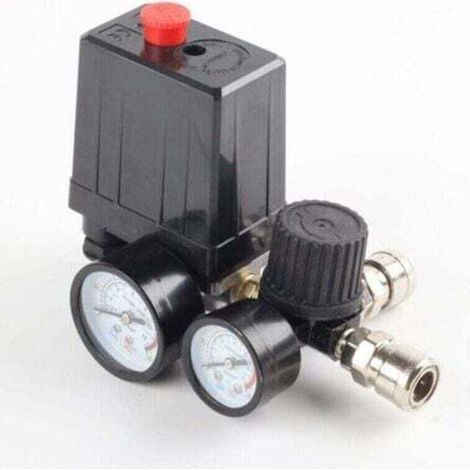 Regulador de presión para compresores de aire, 220 V, 0–180 psi, con conexión rápida para un control preciso. (1/4)