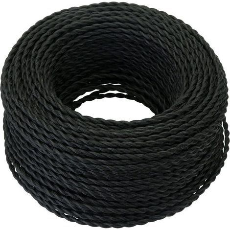 10 m langes Textilkabel – 2 Adern à 0,75 mm² – Maximale Spannung 300 V – Zum Anschluss von Retro-Glühbirnen und Ventilatoren (1/5)
