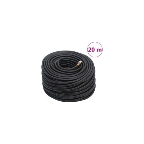 Tubo flessibile per aria compressa ibrido Crezuo da 0,6" (20 m) in gomma e PVC, colore nero.