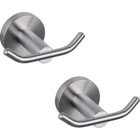 Porte-Manteau SUS304 Gris Argent Double Peignoir (1/4)