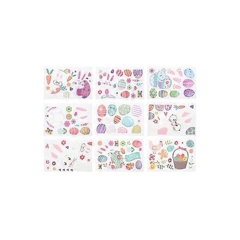 Lot de 9 autocollants électrostatiques pour fenêtre en forme d'œuf de Pâques et de lapin (1/2)