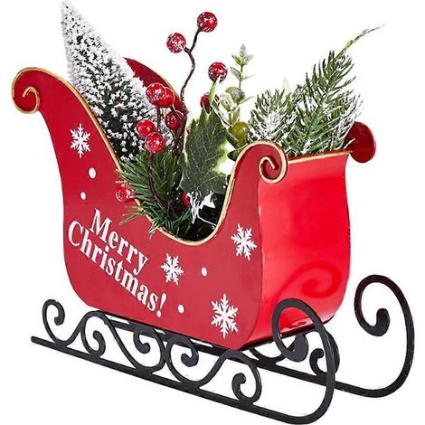 Décorations de sapin de Noël creuses en 3D, traîneau classique festif pour les fêtes de fin d'année en famille à l'intérieur. (1/5)