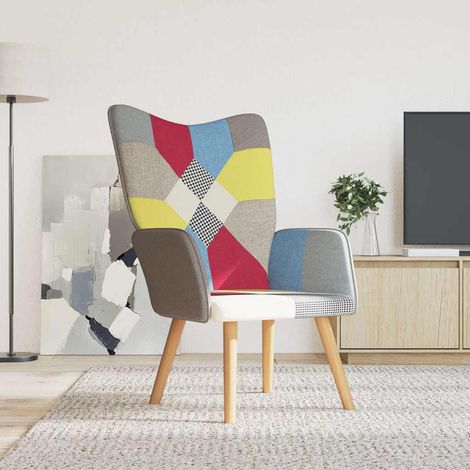 vidaXL Chaise de relaxation Patchwork Tissu (1/5)