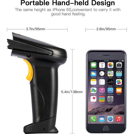 Kabelloser Barcode-Leser, Hand-Barcode-Scanner, Bluetooth- und USB-Kabelverbindung (1/5)