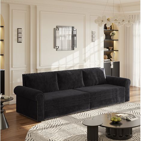Table basse pivotante 70x70x36 cm en aggloméré blanc et noir avec rangement - CHICFURN (1/5)