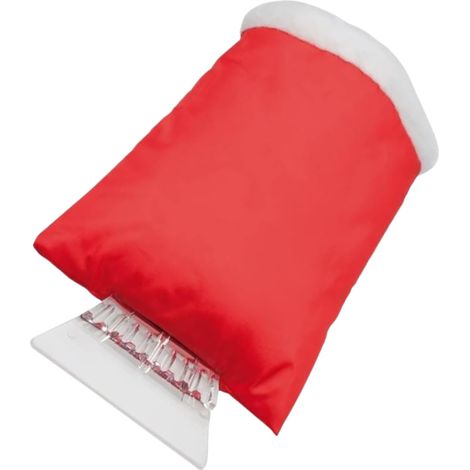 Raschietto per parabrezza auto con guanto isolante per protezione dal freddo - Pratico strumento per la rimozione della neve invernale - Rosso