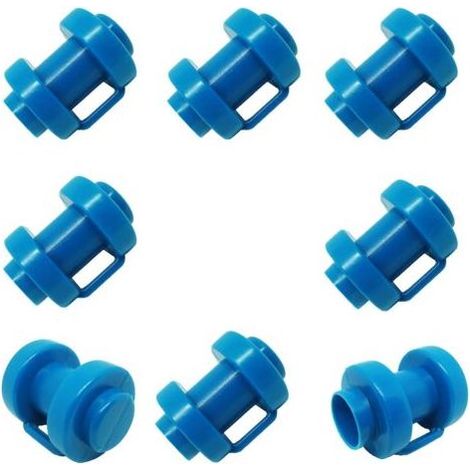 Lot de 8 Trampoline Embout de Poteau pour Les Piquets de Filet du Trampoline Ø 25 MM, Particulièrement Robustes, Résistants aux Intempéries Embouts, Filet de Sécurité Pièce de Rechange (Bleu) (1/4)