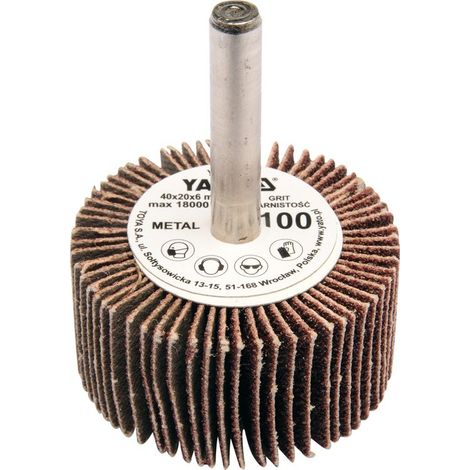 Roue à lamelles avec tige 40x20x6 p100 YT-83354 yato