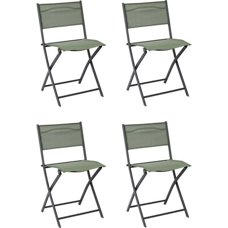 Lot de 4 Chaises de Jardin "Elba" 80cm Kaki (1/5)