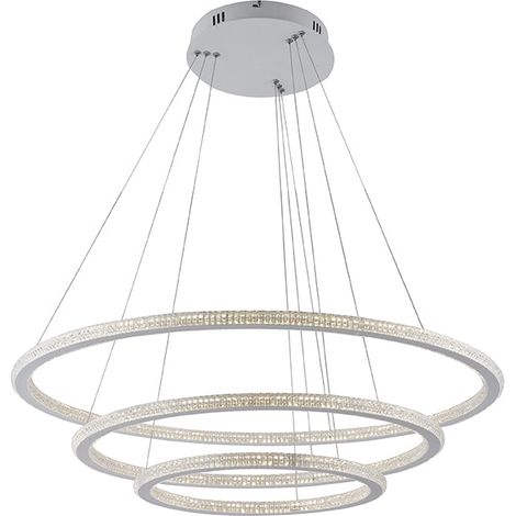 "Sospensione LED BRYANT con tre diffusori diamantati 87W 4000K (luce naturale)" (1/2)
