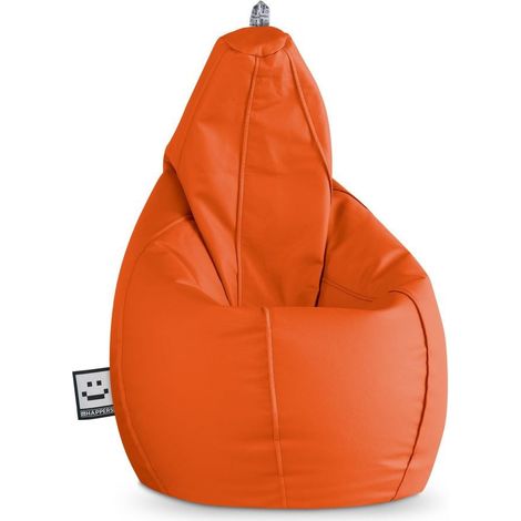 Pouf Poire Similicuir Orange XXL Orange (1/5)
