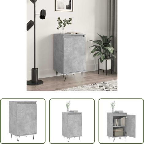 vidaXL Betonfarbe - Sideboard Betongrau 40x35x70 cm Holzwerkstoff (1/5)