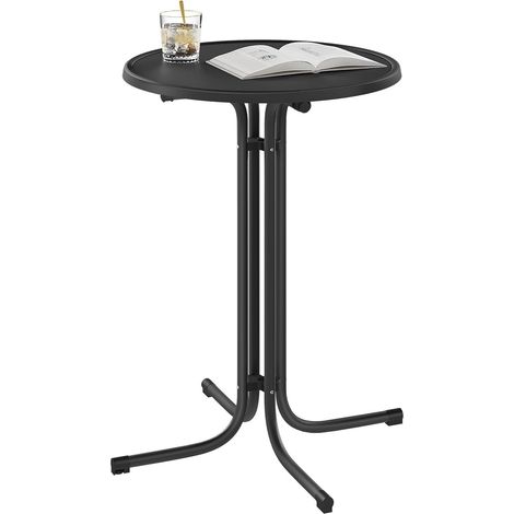 WOLTU Mesa alta redonda plegable 80x110cm, Negro (1/5)