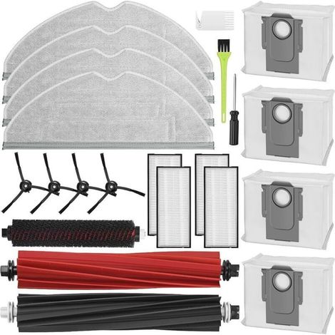 Zubehör für den Roborock S8 Pro Ultra, Ersatzteile für 2 Hauptbürsten, 4 Filter, 4 Tücher, 4 Staubbeutel und 4 Seitenbürsten.