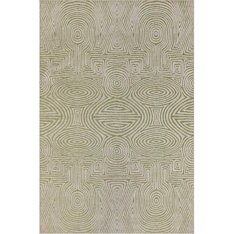 Tapis intérieur extérieur vert jacquard antidérapant - 80 x 150 cm (1/5)