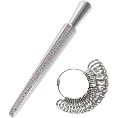 41 à 76 Mesure de Taille de Doigt Jauge Anneaux Outil de Bague avec 3 Echelles de Mesure (eu, us, uk)