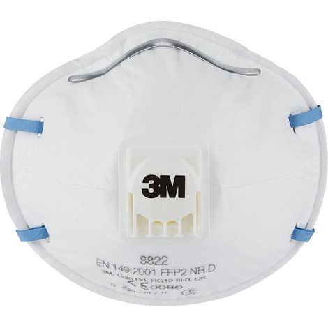 Maschera Respiratoria Serie 8000 Classic con Valvo 8822 Ff P2 3m 10 Pezzi