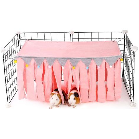 Rectangular Small Pet House 4 Sides No Metal Fence Pink (1/5)