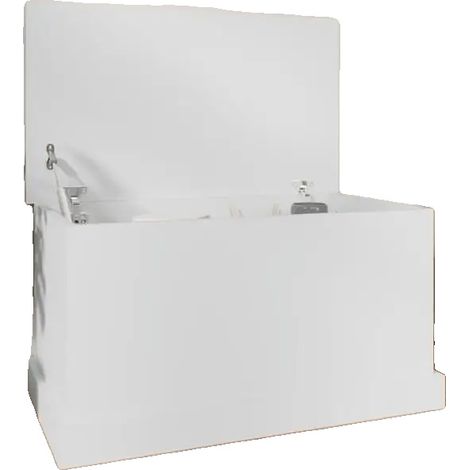 Caja de almacenamiento, diseño apilable, fácil de limpiar, blanca. (1/2)