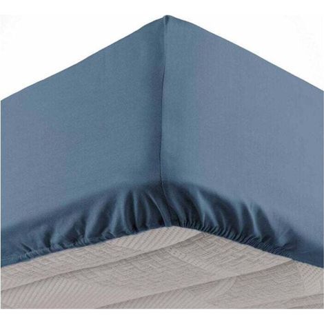 Drap Housse 150x200cm Bleu (1/2)