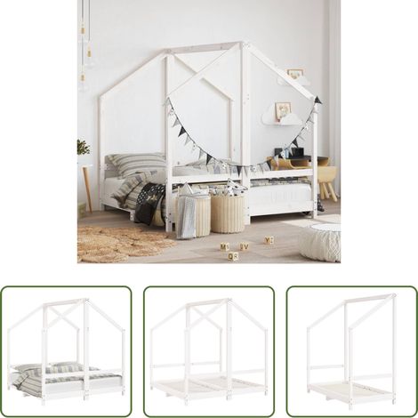 vidaXL Kieferbett - Kinderbett Weiß 2x(70x140) cm Massivholz Kiefer (1/5)