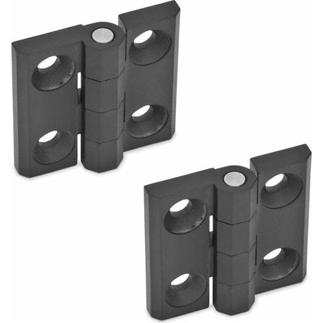 Flaches Klappscharnierloch, Scharnier aus Zinklegierung, robustes Türscharnier, geeignet für feststehende Türen, Haustüren, Schlafzimmertüren, Gartentüren, 2 Stück, 4040 mm, schwarz (1/4)
