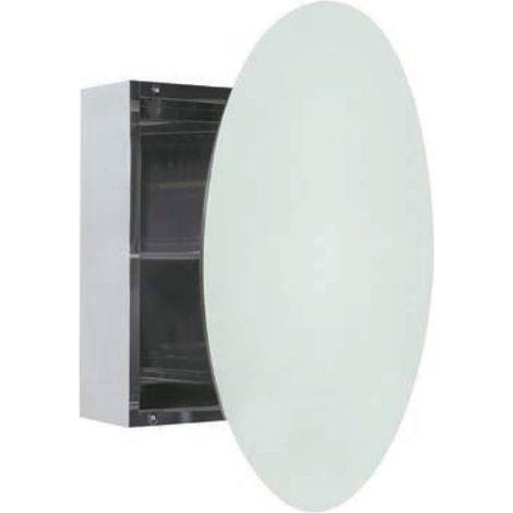 STILHAUS Specchio Contenitore Acciaio Inox Rotondo