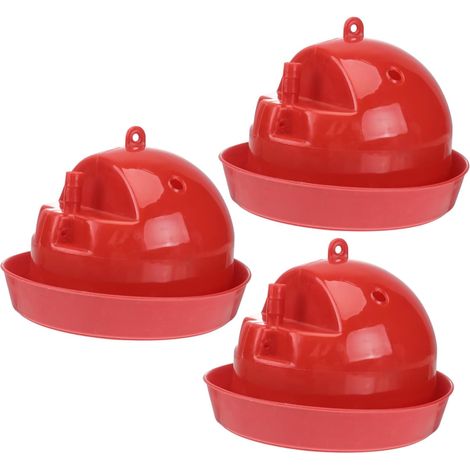 Abreuvoirs pour Volailles Automatiques 3 Pièces en Plastique Rouge Cailles et Pigeons, Usage Maison ou Élevage Commercial, Sûr et Facile à Utiliser (1/5)