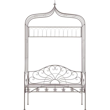 Maison Exclusive - Panchina da Giardino 122 cm in Ferro Marrone Anticato (1/5)