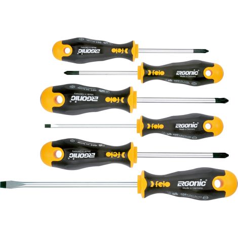 Juego de destornilladores ERGONIC 6-pcs. SL/PZ/PH  Felo 40096118 (1/4)