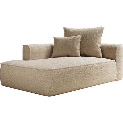 Méridienne gauche en tissu chenille taupe PINETA (1/4)