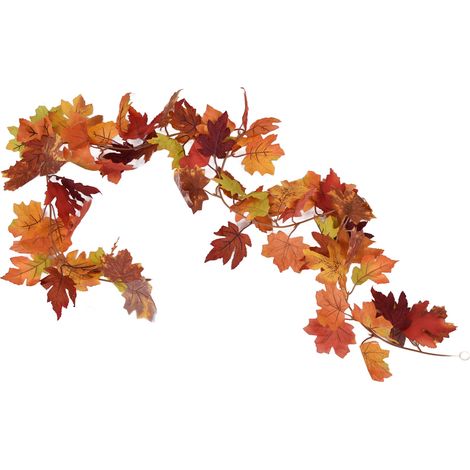 Guirlande de Feuilles d'Érable Artificielle Décorative pour Décoration d'Automne, Halloween et Action de Grâces
