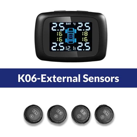(K06-Externe) Système de surveillance de la pression des pneus K06 pour véhicules - Alarme - Systèmes d'alarme de sécurité pour véhicules - Systèmes de voiture intelligente (1/5)