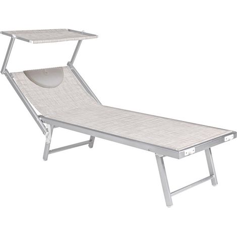 1PZ LETTINO SPIAGGIA CON PARASOLE E POGGIATESTA 'BUDEL singolo - cm. 188 x 67 x h.38