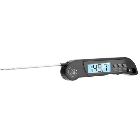 Thermomètre électronique pliable avec alarme pour barbecue, thermomètre de cuisson, mesureur de température alimentaire, noir (1/5)