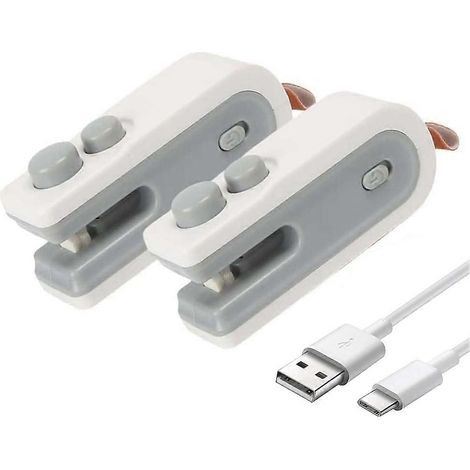 Mini scelleuse de sacs avec cutter et aimant 2 en 1, rechargeable, mini scelleuse thermique et cutter, refermeuse magnétique portable pour plastique (1/5)