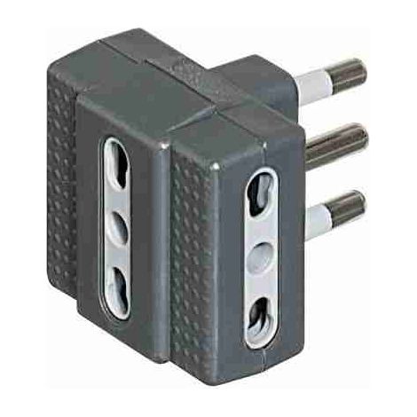BTIS3604G TRIS-Adapter – 3 x 10/16-A-Wechselsteckdosen und 16-A-Stecker, anthrazit