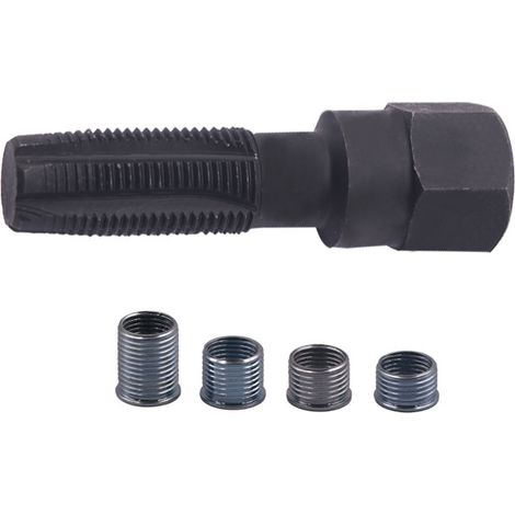 Sollbry 5pcs Kit de réparation pour Filetage de Bougies d'allumage M14 x 1,25, Kit de refiletage de Culasse, Rethreading Bougie, Outil de réparation de Filetage de Cylindre d'alésoir de 14 mm (1/3)