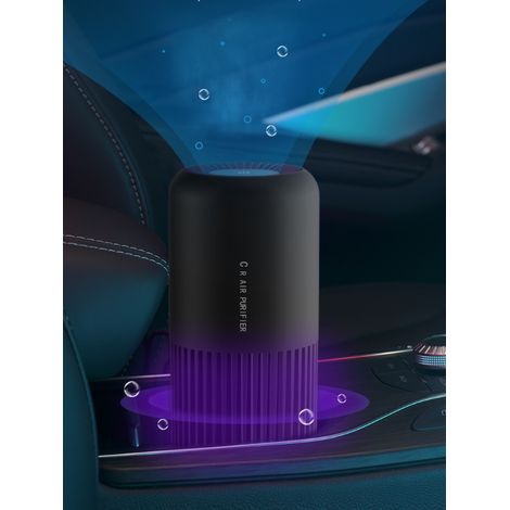 Black Air Purifier with True HEPA Filter with UV-C Light, Mini Air Purifier Removes 99.97% Smoke All (1/5)