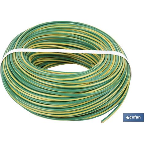 Rotolo da 100 metri di cavo flessibile H07V-K 1x4mm² rivestito in PVC giallo e verde