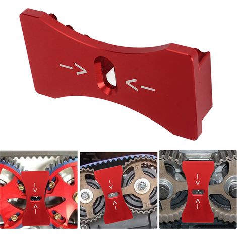 Arretierwerkzeug für Zahnriemen/Nockenwellenrad 4G63 aus Aluminium für Mitsubishi Lancer, Dodge und Kia (rot) (1/5)