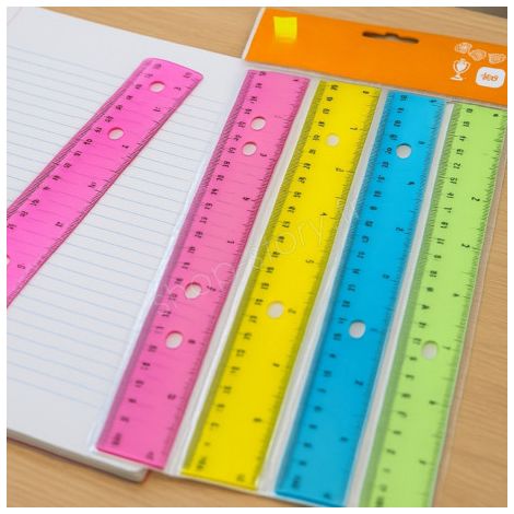Pack de 4 Règles Plates en Plastique 30 cm Multicolores Idéal pour École et Bureau (1/5)