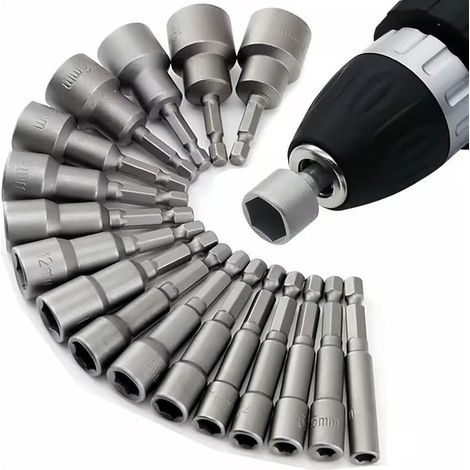 Lot de 14 tourne-écrous pour perceuses électriques, tourne-écrous et adaptateur de douille à impact, outils d'électricien (1/5)