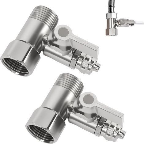 2 Pack Tee Water Connection Adapter - 3/8 x 3/8 x 1/4" - For Connecting 2 Devices - Water Connection - Garden Hose Splitter (1/5)