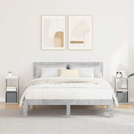 vidaXL Mesita de Noche 2 uds. Gris Concreto 25,5 x 22 x 49,5 cm (1/5)
